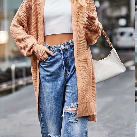  Casual Cardigan Open Front High Stretch Cardigan