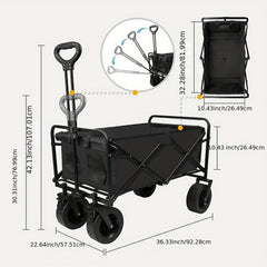 Heavy Duty Collapsible Folding Wagon With Wheels 149 69KG Outdoor Wagon