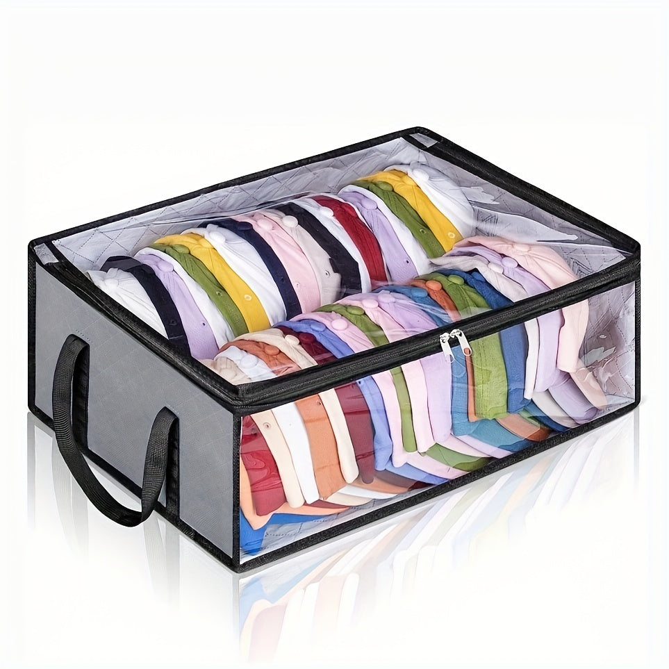 Portable Hats Storage Box With Window & Handles Large Capacity Bag