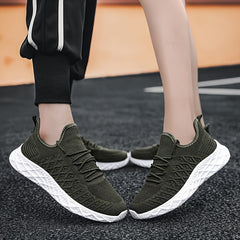 Soft Thick Sole Shock Absorption Running Shoes Mesh Breathable Lightweight