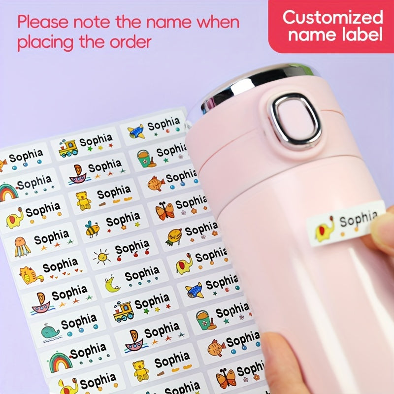 Transparent Custom Name Sticker Waterproof Office School Label Scrapbook Tag