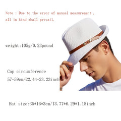 Men's Large Brim Sun Hat Straw Beach Hat Small Top Hat