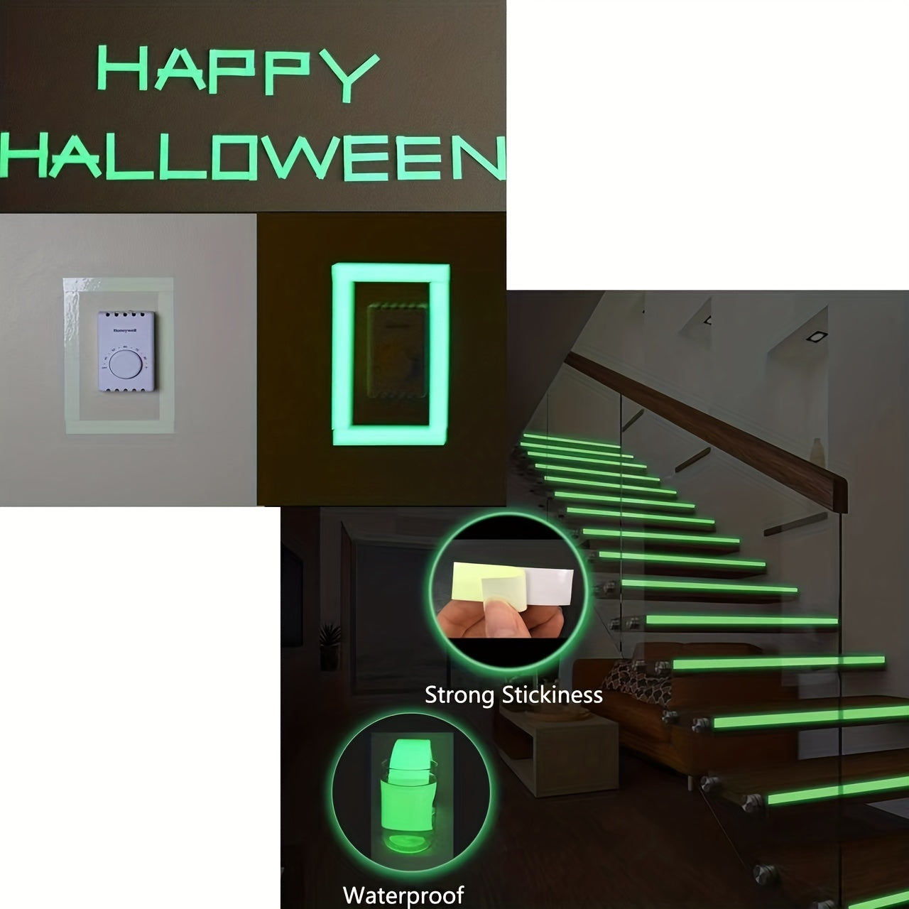 Glow In Dark Tape 5.03M X 1.02Cm Luminescent Emergency Roll Safety