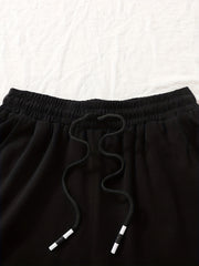 Girls Letter Graphic Drawstring Waist Loose Casual Sports Shorts