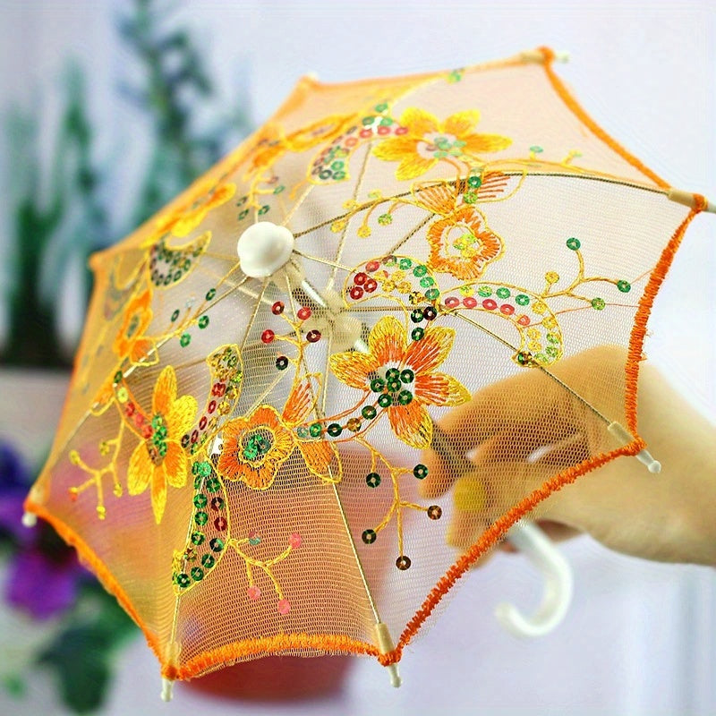 Mini Craft Lace Umbrella Cloth Doll Toy Umbrella Decorative Umbrella