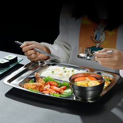 1pc Stainless Steel Dinner Plate for Easy Portion Control