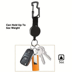 Retractable Keychain High Elastic Wire Rope Quick Hanging Buckle Anti Loss