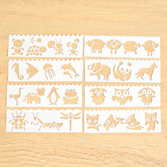 Kids Stencil Set 17 Letter Flower Leaf Weather Building Car & Animal Stencils