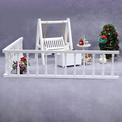 Wooden Dollhouse Balcony Rail Outdoor Scene Decor Classic Finish