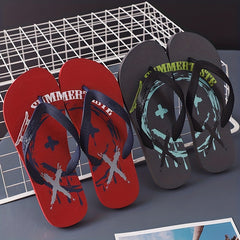 Men's Cartoon Print Arch Support Flip Flops Lightweight Non-slip Sandals