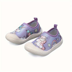 Boys Cartoon Slip On Sneakers - Lightweight Non Slip Shoes