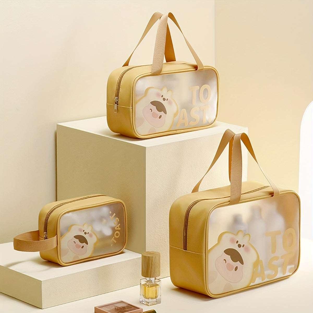 Cartoon Transparent Toiletry Bag Waterproof Travel Cosmetic Storage Bag