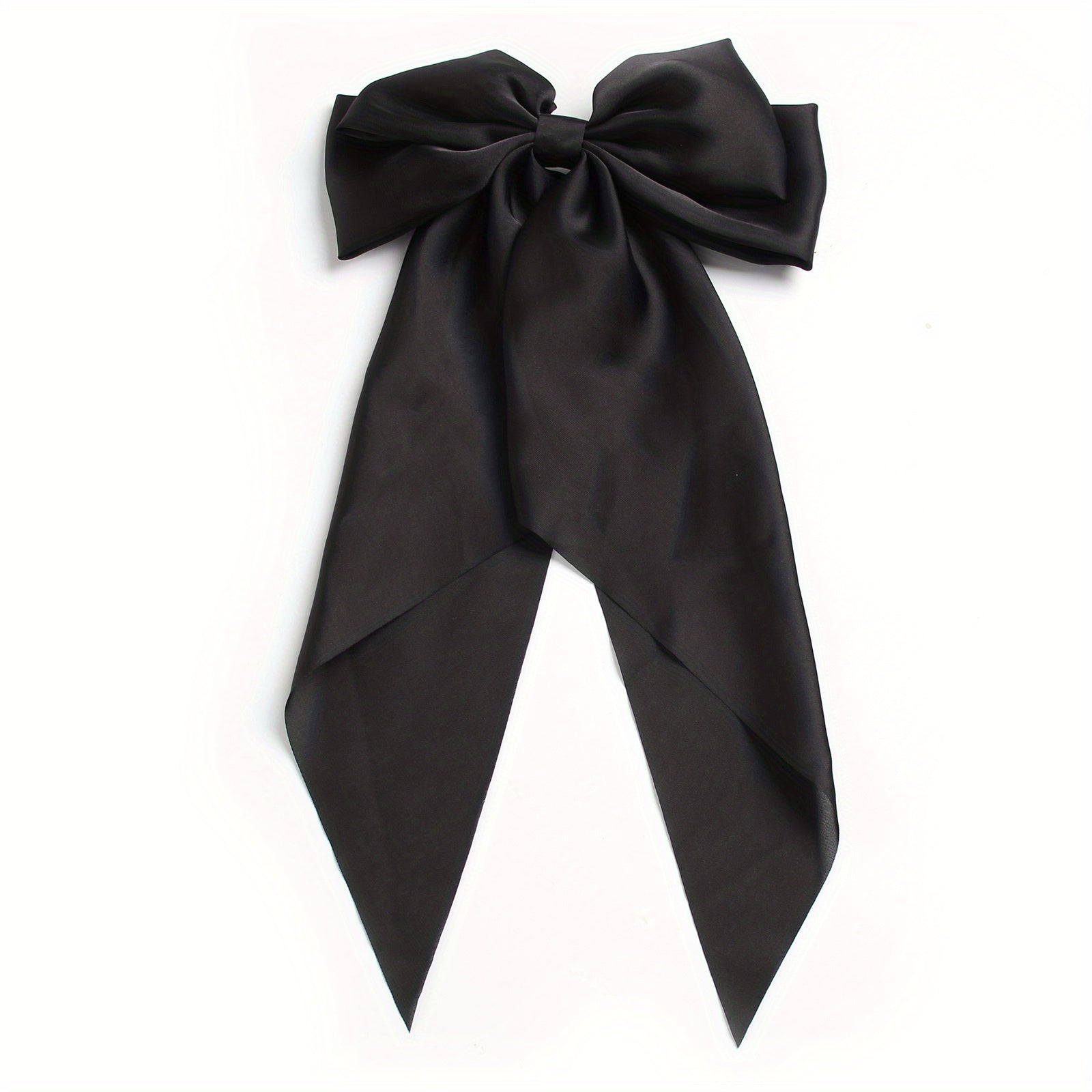 Large Bow Clip Scarf French Barrette Ribbon Hairpin