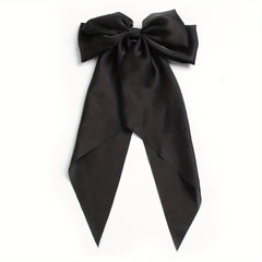 Large Bow Clip Scarf French Barrette Ribbon Hairpin