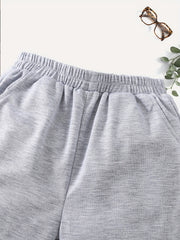 Girls' Rose & Anime Graphic Casual Shorts with Pockets