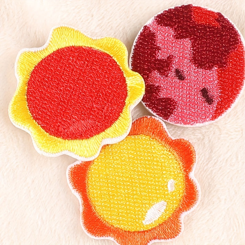 5 Pcs Sun Moon Embroidery Badge Stickers for Girls Kids
