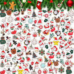 Mini Alloy Christmas Santa Claus Pendants for DIY Jewelry Making