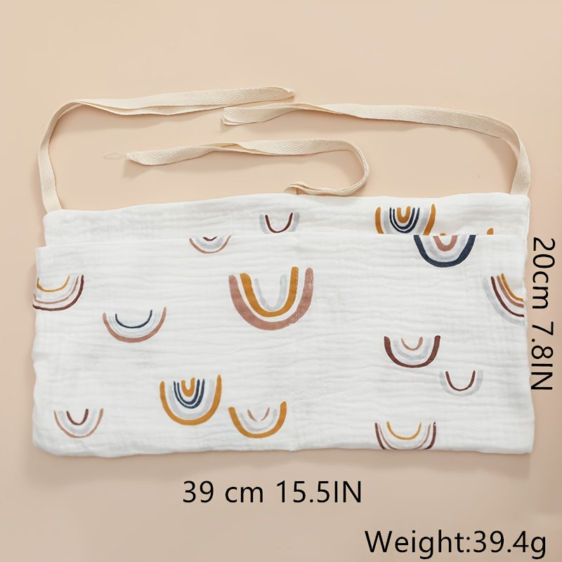 Double Layer Cotton Baby Bedside Storage Bag Two Pockets Stroller Hanging Bag