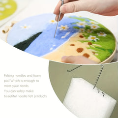 DIY Wool Felting Painting Embroidery Frame Needle Wool Painting Picture 20x20cm