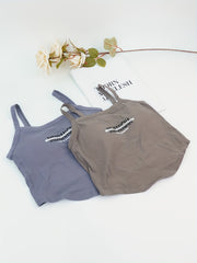 2pcs Letter Print Cami Tops Slim Fit Women's Lingerie