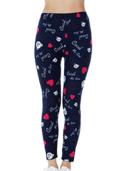 Women's Heart Bear Print Casual Pants
