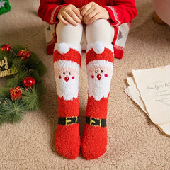 3 Pairs Christmas Fuzzy Socks Winter Warm Velvet Crew Socks