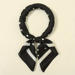 Polka Dot Print Square Scarf Solid Bandana Woman Neckerchief