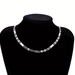 Men's Oval Shield Necklace Boys Hip Hop Chain