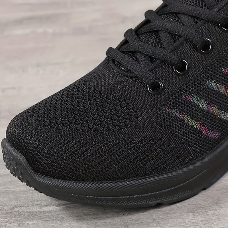Women's Casual Knit Sneakers Low Top Lace Up Shoes