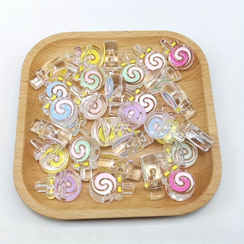 5pcs 28 18mm Acrylic Lollipop String Beads DIY Hair Rope Bracelet