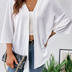 Casual 3/4 Sleeve Open Front Cardigan for Women