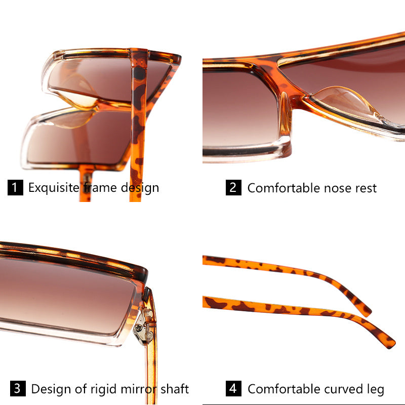 Flat Frame Oversized Sunglasses for Women