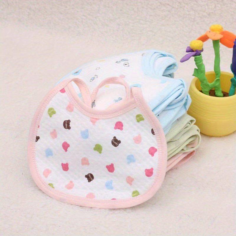 U Shaped Baby Bibs for Boys & Girls, Cotton, 5pcs 10pcs Patterns