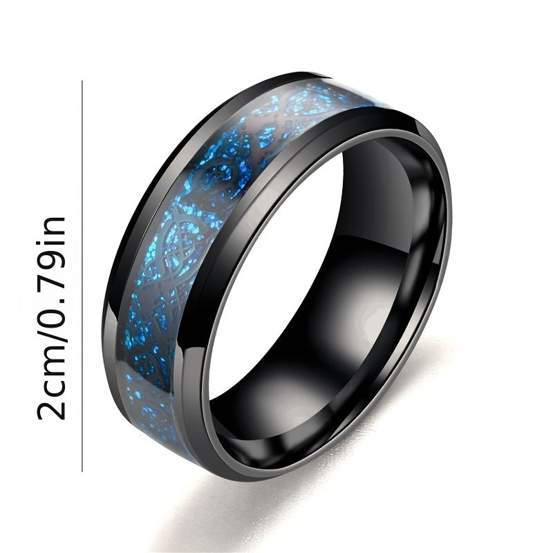 Dragon Pattern Titanium Steel Rings for Couples