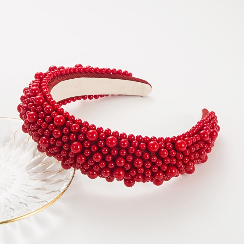 Ivory Pearl Padded Headband Alice Band