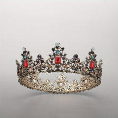 Crystal Headbang Queen Crown Tiara Bridal Headwear Crown