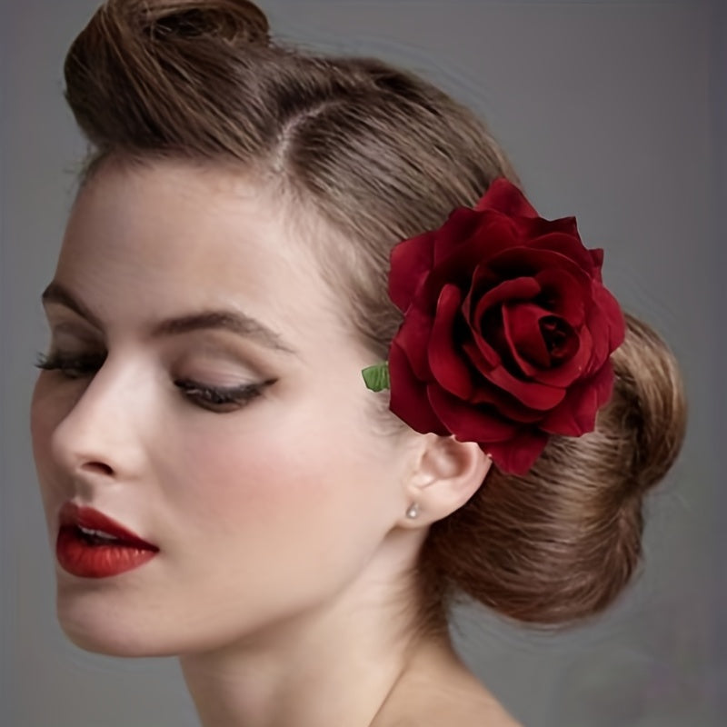 Rose Hair Clip Bridal Suck Billed Clip For Side Hair Bang
