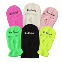 Men's Letter Embroidered Daddy Balaclava Hat