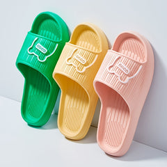 Women's Solid Slippers Open Toe Non slip Flat Indoor Bathroom Shoes