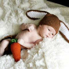 3 Piece Rabbit Hand-woven Costume for Newborns