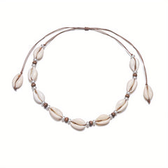 Vintage Braided Shell Ladies Necklace Summer Beach Style Neck Jewelry