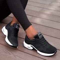 Mesh Lace Up Sneakers Air Cushion Running Shoes Women's Footwear