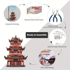 Piececool Juyuan Tower 3D Metal Puzzle 303 Pcs
