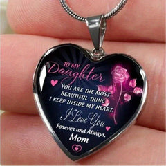 Peach Heart Necklace Your Love Will Not Stop Women Jewelry