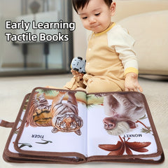Baby Dino Touch Book Soft Fabric Lifelike Animal Illustrations