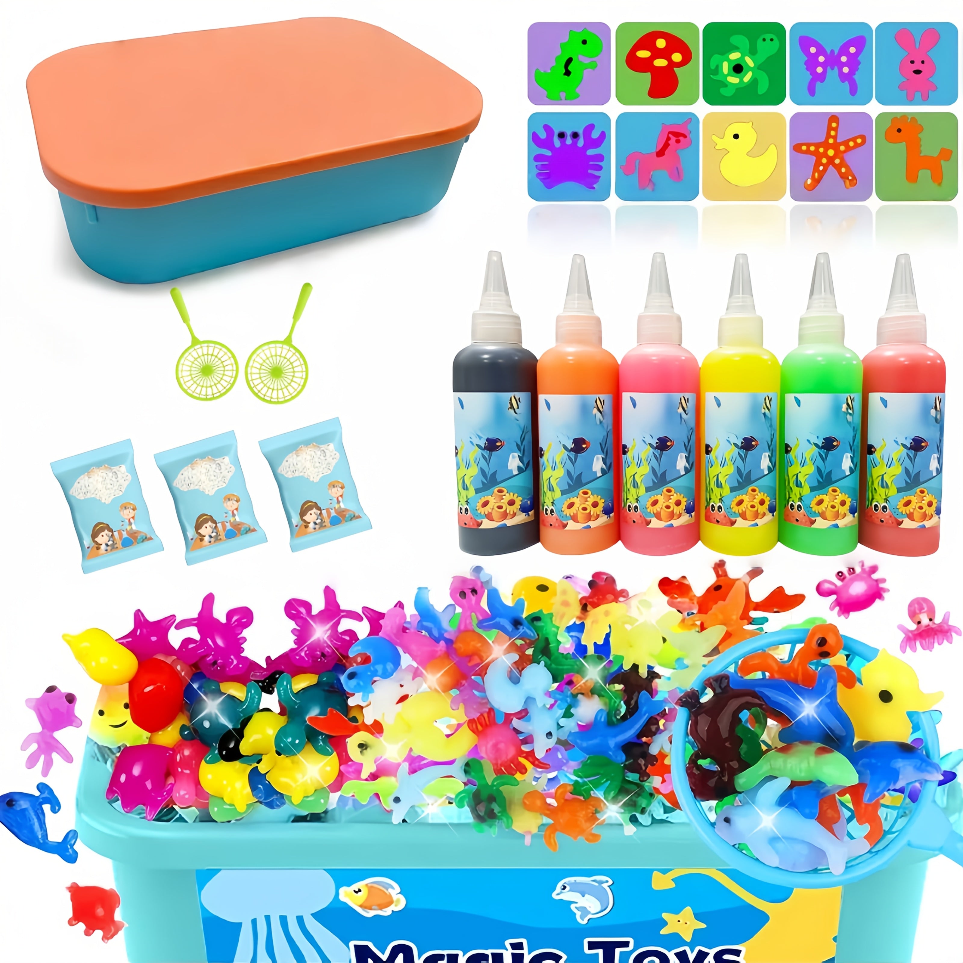 Water Elf Toy Set with 12 Molds & Storage Box