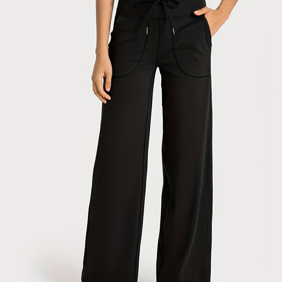 Wide Leg Causa Sports Pants Elastic Waist Casual Fitness Pants