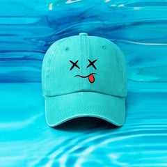 Cartoon Expression Baseball Cap Washed Distressed Cotton Sports Hat