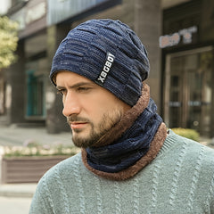 Urban Beanie Hat & Scarf Set Thick Fleece Skull Cap Halloween & Day of the Dead