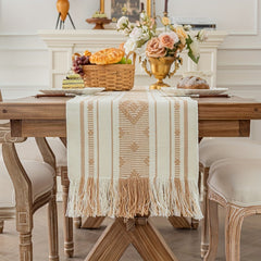 Polyester Table Runner Boho Thick Farmhouse Style Washable Table Runner